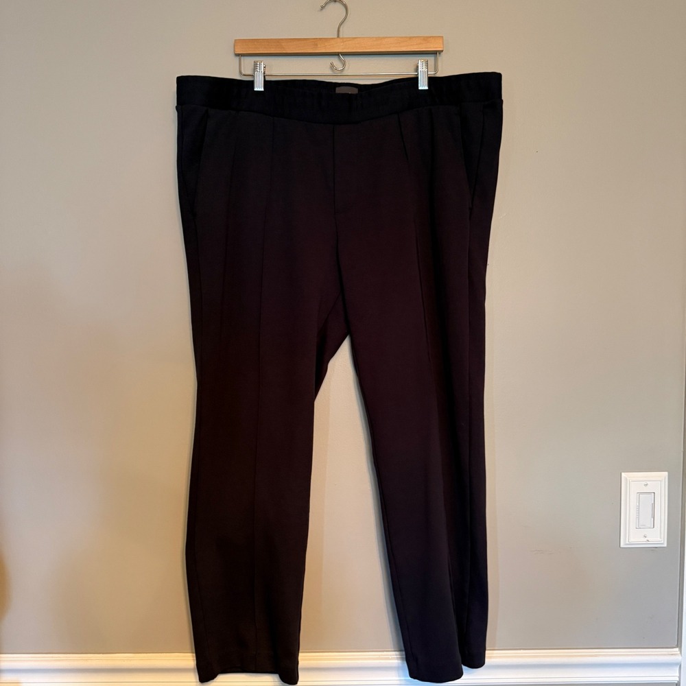 HM Black Straight Fit‎ Coupe Droite Cotton Blend Pants Trousers Womens US 3XL